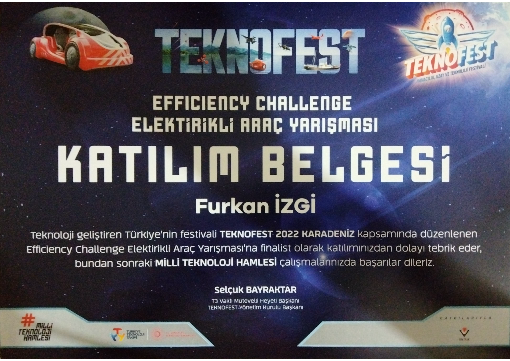 TEKNOFEST Uluslarası Efficiency Challange Elektrikli Araçlar Yarışması - Finalist