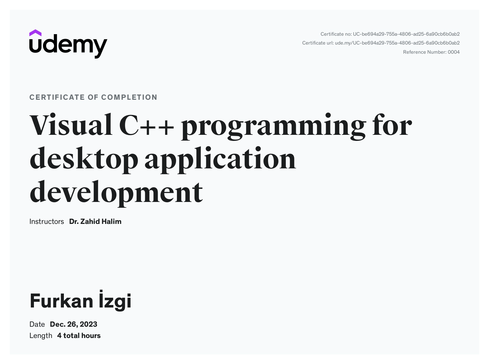 Visual C++ Programming for Desktop Application Development